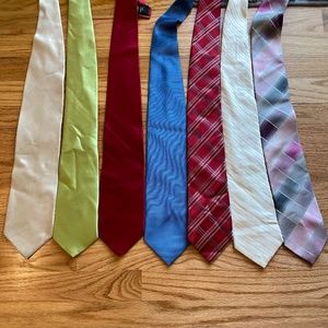 7 men’s silk ties, various colors and designers